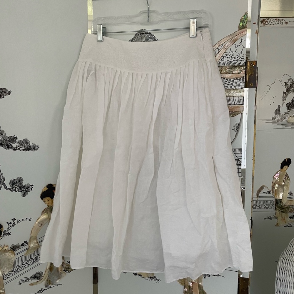 Lauren Ralph Lauren white cotton midi skirt